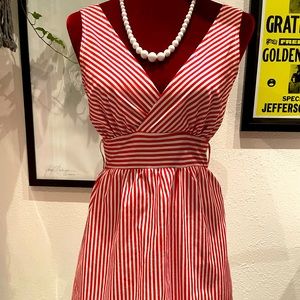 “Intro.” Red and white striped dress size small